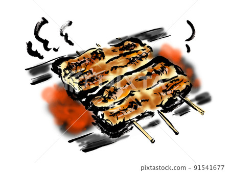 手繪日式插畫烤鰻魚kabayaki 手繪日式插畫烤鰻魚kabayaki 91541677