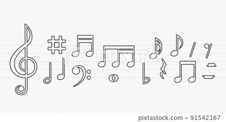 music outline notes set music outline notes set 91542167