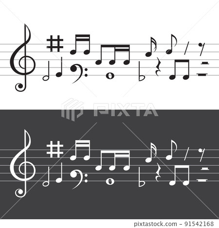 music notes light and dark set music notes light and dark set 91542168
