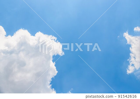 White clouds on the blue sky, copy space for text 91542616