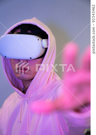 VR 護目鏡和男士 VR NFT 元界多彩 91543462