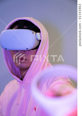 VR goggles and men VR NFT Metaverse colorful 91543463