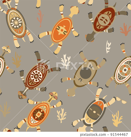 seamless pattern without background colorful sea turtles and sunglasses seamless pattern without background colorful sea turtles and sunglasses 91544467