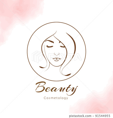 Vector woman in gold profile round logo template or abstract concept for beauty salons. Cosmetics, medical center, fashion and beauty industry. Abstract logo. vector file Vector woman in gold profile round logo template or abstract concept for beauty salons. Cosmetics, medical center, fashion and beauty industry. Abstract logo. vector file 91544955