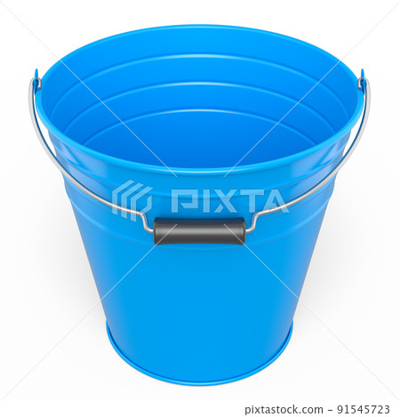 Empty metal garden bucket for hydration of plants isolated on a white background Empty metal garden bucket for hydration of plants isolated on a white background 91545723