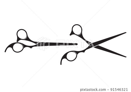 Hairdress barber scissors, professional salon tools. Hairdressing design element. 91546321