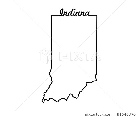US state map. Indiana outline symbol. Vector illustration 91546376