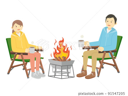 Camp illustration_pair_bonfire Camp illustration_pair_bonfire 91547205