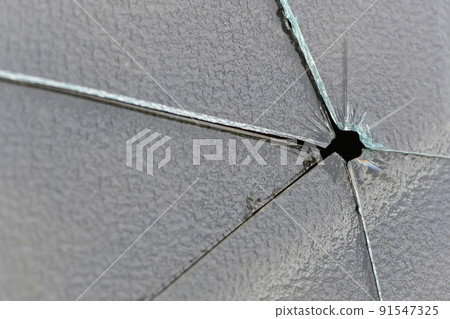 Broken window glass Broken window glass 91547325
