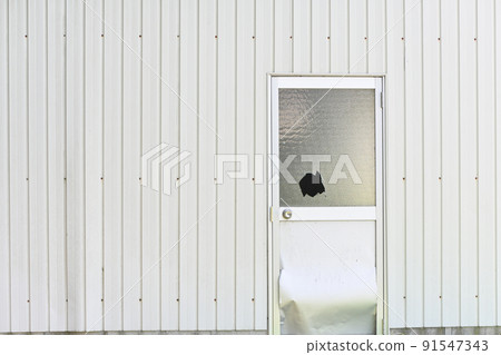 Broken window glass 91547343