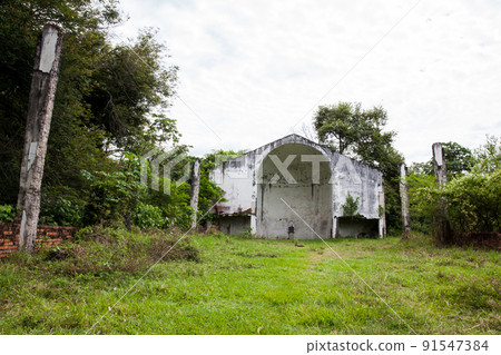 Remains of the El Carmen Church in the Armero Town destroyed by an avalanche during the tragedy caused by the Nevado del Ruiz in 1985 91547384