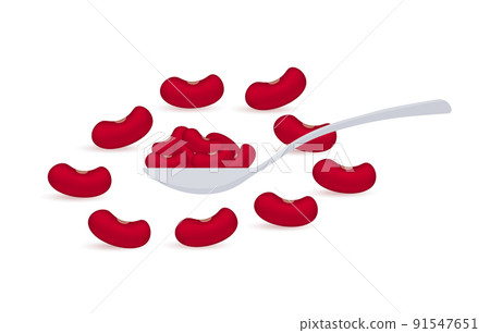 Kidney beans on white background. Vector stock illustration. 91547651