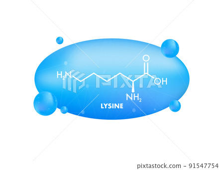 Lysine formula, great design for any purposes. Essential Amino Acid simple skeletal formula. 91547754