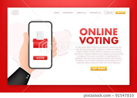 Voting online, e-voting, election internet system. Vector illustration. 91547810