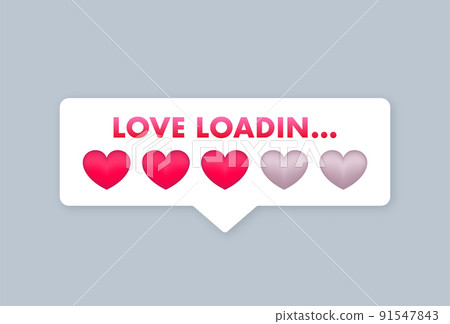 Love meter, heart indicator. Valentines day concept. High speed. Vector stock illustration. 91547843