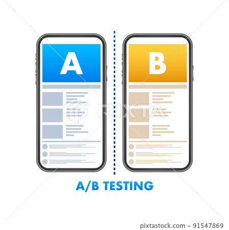 AB testing, split test. Bug Fixing, User Feedback. Homepage landing page template. Vector stock illustration. AB testing, split test. Bug Fixing, User Feedback. Homepage landing page template. Vector stock illustration. 91547869