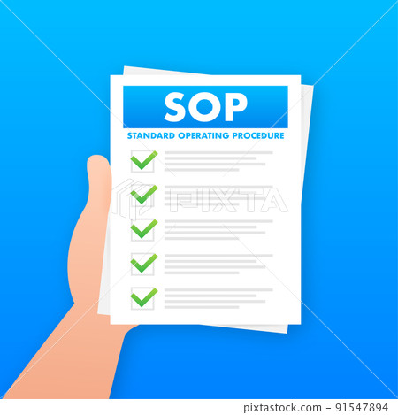 SOP - Standard Operating Procedure. Vector stock illustration. 91547894
