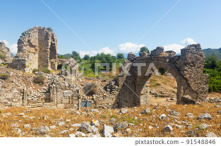 Ruins of ancient Greco-Roman city Aspendos, Antalya, Turkey 91548846