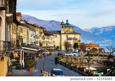 Lake and mountain scenery of Cannobio, Italy 91548860