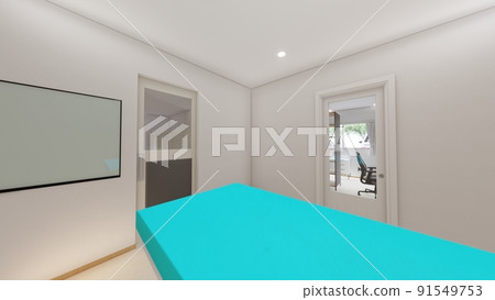 Animal hospital examination room without people illustration Animal hospital examination room without people illustration 91549753