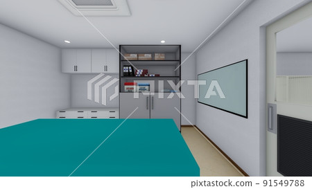 Animal hospital examination room without people illustration 91549788