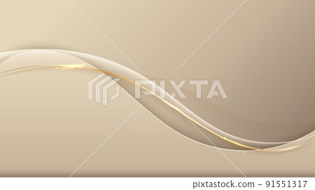 Abstract template background 3D elegant golden wave shape Abstract template background 3D elegant golden wave shape 91551317