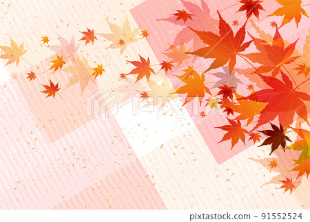  秋葉槭樹秋天背景 91552524