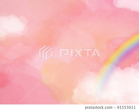 彩虹和天空素材 91553011