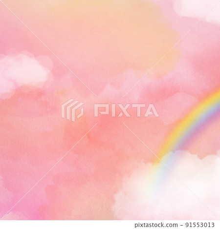 彩虹和天空素材 91553013