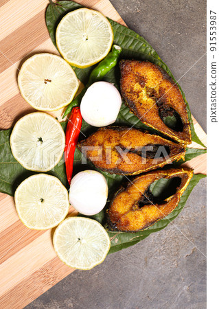 fried Hilsa fish on kitchen fried Hilsa fish on kitchen 91553987