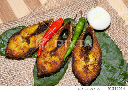 fried Hilsa fish on kitchen fried Hilsa fish on kitchen 91554034