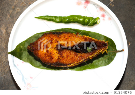 fried Hilsa fish on kitchen fried Hilsa fish on kitchen 91554076