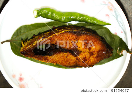 fried Hilsa fish on kitchen fried Hilsa fish on kitchen 91554077