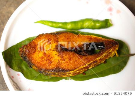 fried Hilsa fish on kitchen fried Hilsa fish on kitchen 91554079