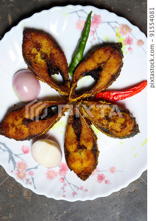 fried Hilsa fish on kitchen fried Hilsa fish on kitchen 91554081