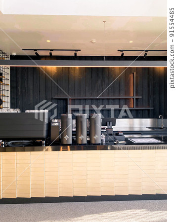 Modern cafe with cozy interior. Modern cafe with cozy interior. 91554485