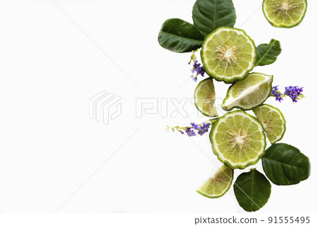 kaffir lime slice herbal medication local flora of asia  91555495