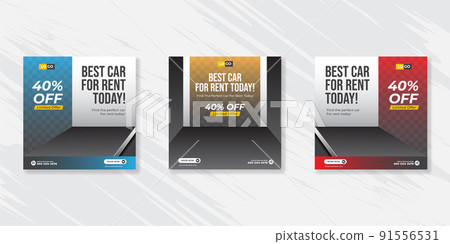 Rent a car banner for social media post template design 91556531