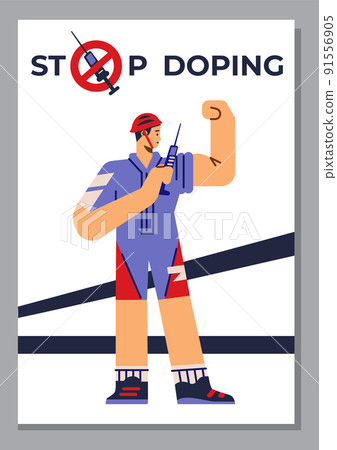 Vertical poster or website banner about stop doping flat style Vertical poster or website banner about stop doping flat style 91556905