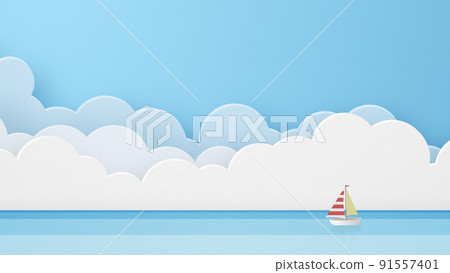 Paper craft summer sea vacation image Paper craft summer sea vacation image 91557401