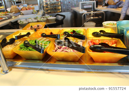 Dining Room Buffet aboard the luxury abstract cruise ship 91557724