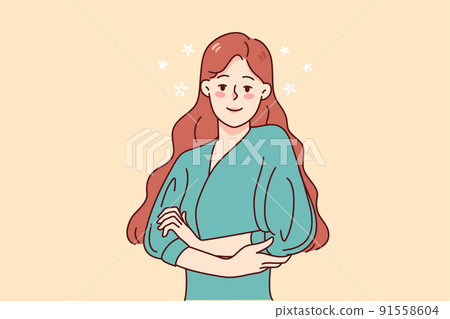 Portrait of happy confident woman Portrait of happy confident woman 91558604