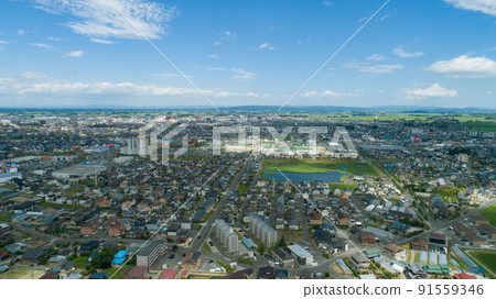 《宮城縣》大崎市古川市街景鳥瞰圖 《宮城縣》大崎市古川市街景鳥瞰圖 91559346