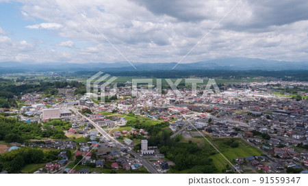 《宮城縣》栗原市鳥瞰圖 91559347