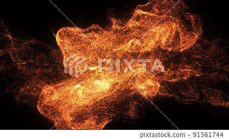 Collision of flames. Battle background. 3DCG illustration. 91561744