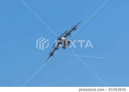 Airbus A400M transport aircraft turning 91563636