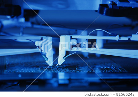 Needle automatic equipment diagnose and test chips and processors. Automated Robotic Industrial 91566242