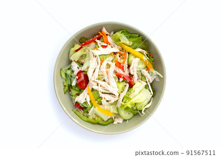 Salad with shredded chicken and vegetables 91567511