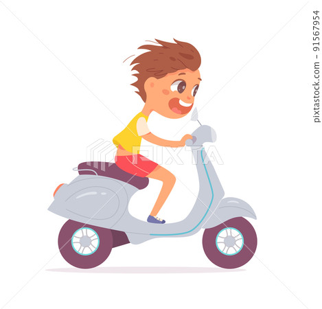 A boy on a scooter - PixaHive