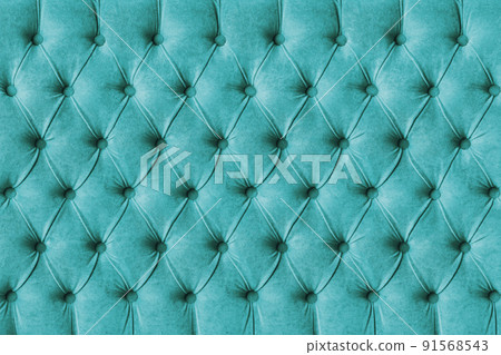Turquoise capitone velours textile decoration with buttons Turquoise capitone velours textile decoration with buttons 91568543